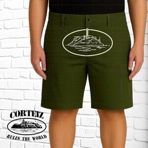CORTEIZ "ALCATRAZ" Mens Cargo Shorts – Hard to Find - Forest Green - NEW Size L